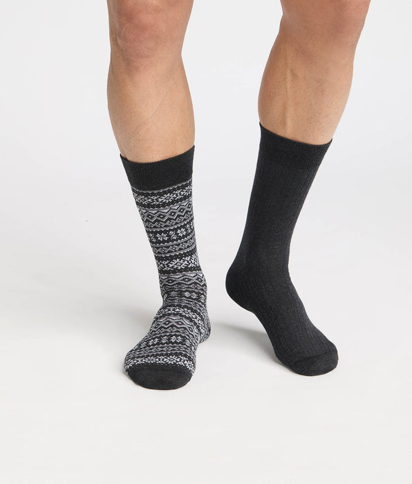 DIM Pack of 2 men's anthracite Coton Fancy socks