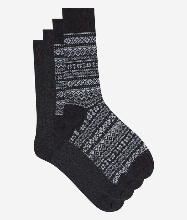 DIM Pack of 2 men's anthracite Coton Fancy socks