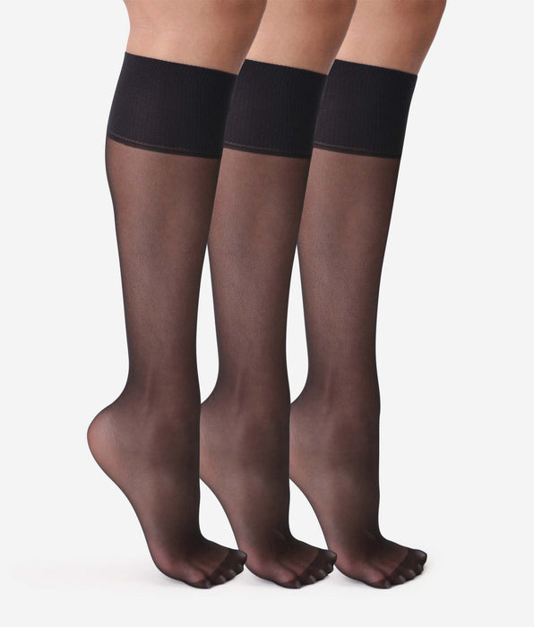 DIM Beauty Resist 20D Black Sheer Knee Highs 3 Pack