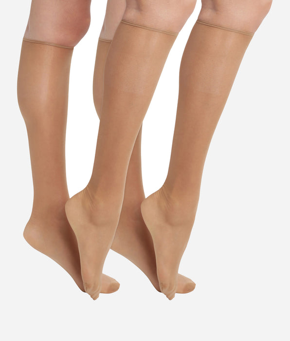 DIM Pack of 2 Cannelle Sublim Voile Brillant 15D knee-highs