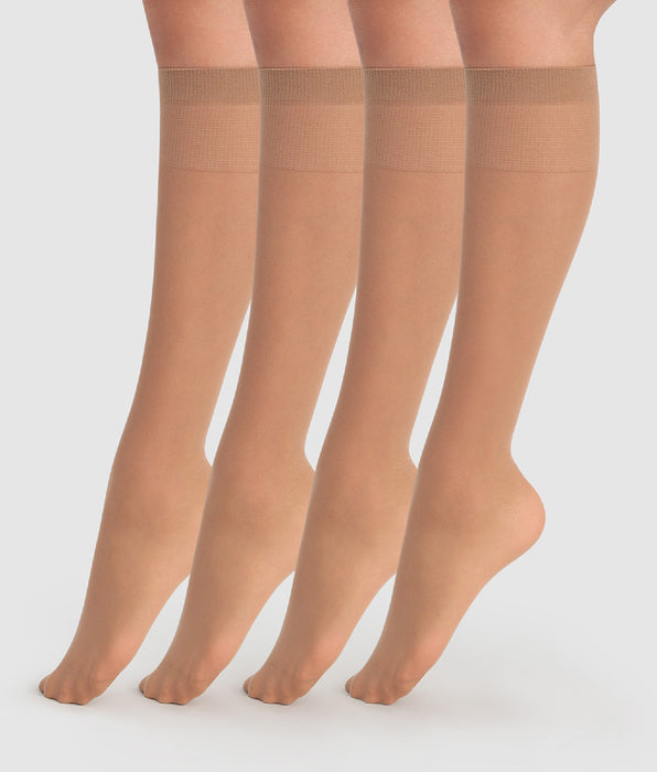 DIM Pack of 4 semi-opaque 28D EcoDIM suede knee-highs