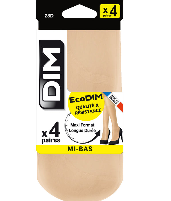 DIM Pack of 4 semi-opaque 28D EcoDIM suede knee-highs