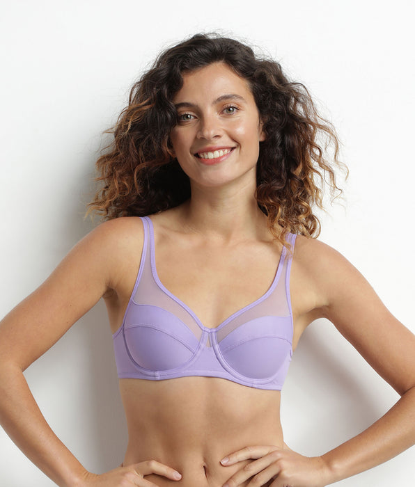 DIM Lila Dim Generous microfiber and tulle push-on bra