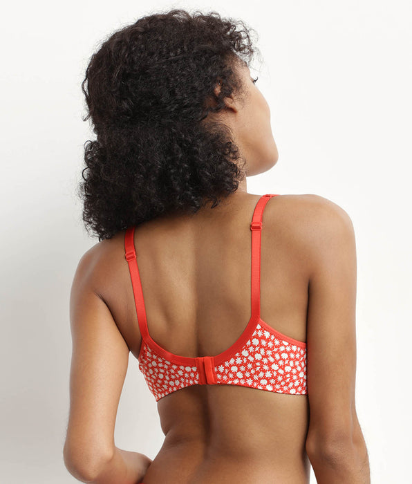 DIM Full cup underwire floral bra in Red Generous Dim