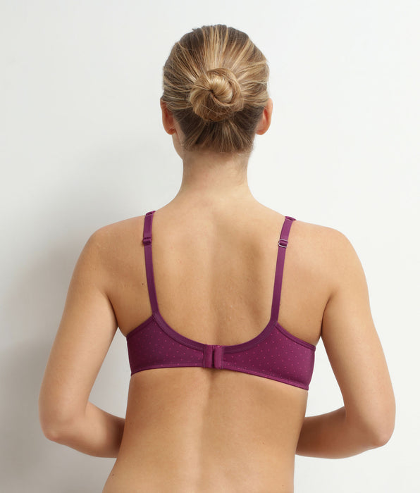 DIM Generous microfibre and polka dot tulle full cup bra