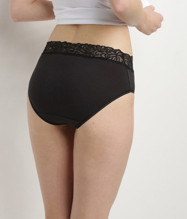 DIM Pack of 2 pairs of Coton Plus Féminine high rise bikini knickers in black