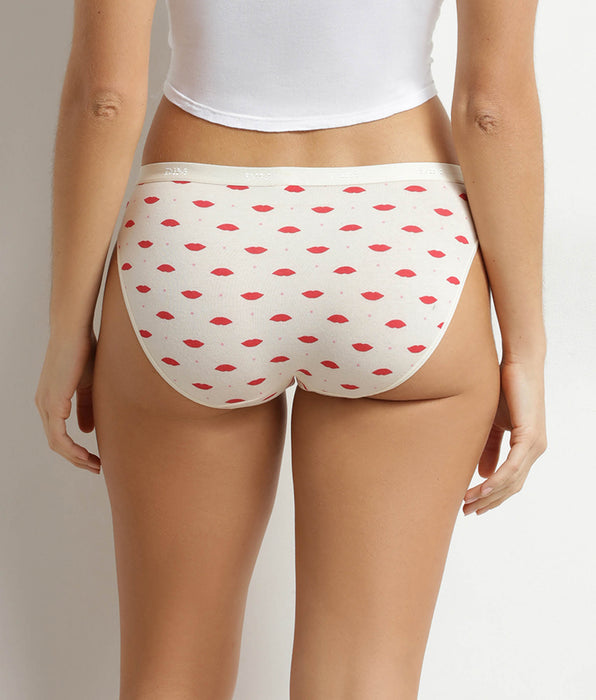 DIM Pack of 5 women's stretch cotton briefs with heart pattern Les Pockets