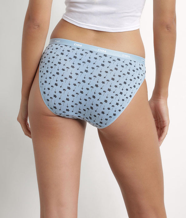 DIM Pack of 3 blue stretch cotton flower print briefs Les Pockets