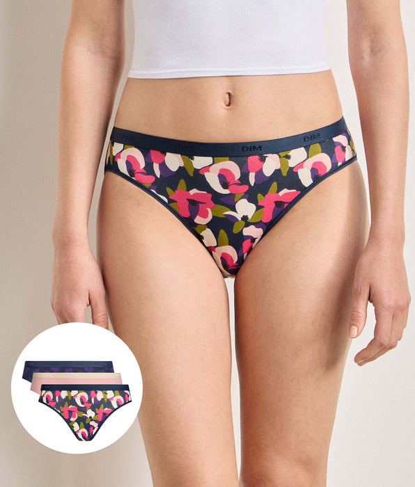 DIM Pack of 5 chic floral briefs Les Pockets Coton