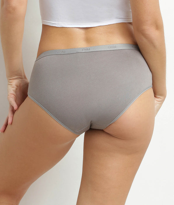 DIM Pack of 5 Les Pockets women's stretch cotton boxer shorts with message