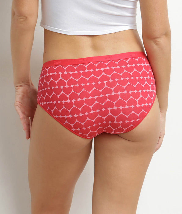 DIM Pack of 5 women's stretch cotton boxer shorts with heart pattern Les Pockets