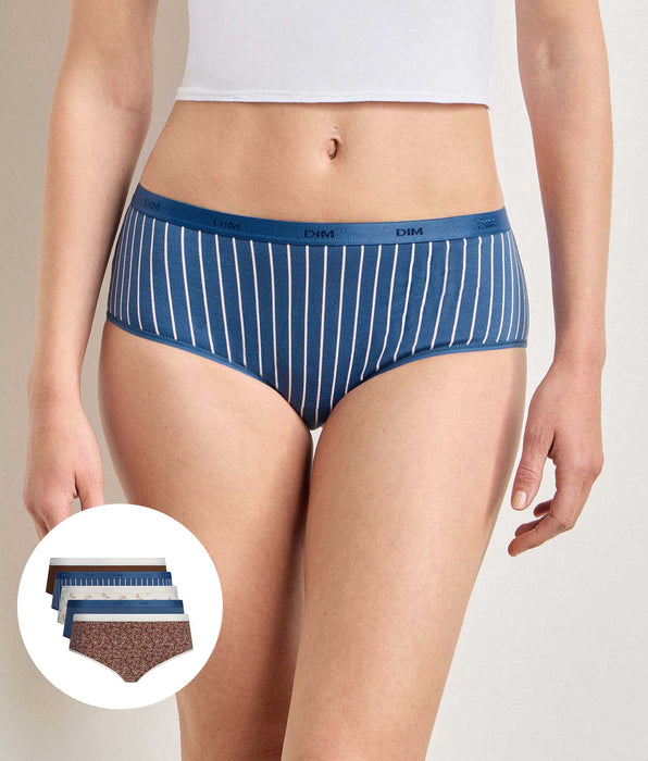 DIM Pack of 5 café delight shorty briefs Les Pockets Coton