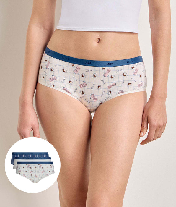 DIM Pack of 3 Soft Morning shorties Les Pockets Coton