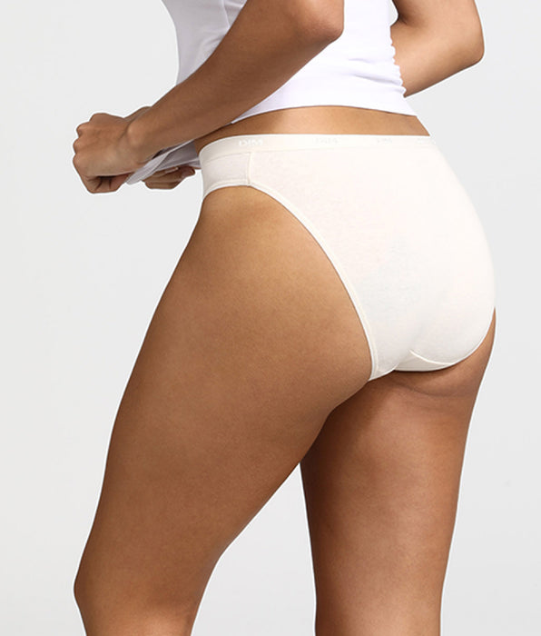 DIM Pack of 3 pairs of Les Pockets Coton knickers in nude/pink/pearl