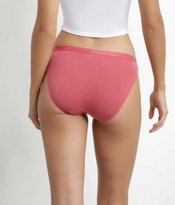 DIM Pack of 3 women's stretch cotton briefs Beige Pink Grey Les Pockets Ecodim