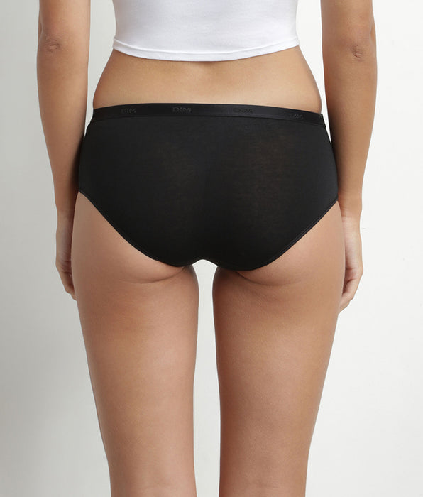 DIM Pack of 5 women's cotton shorties Black Nude White Les Pockets Ecodim