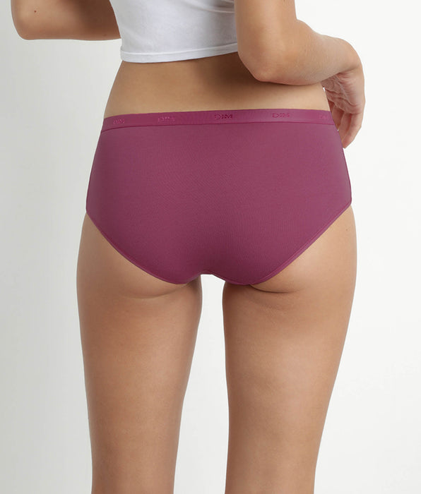 DIM Pack of 3 women's stretch cotton boxers Red Green Les Pockets Ecodim