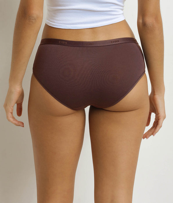 DIM Pack of 3 women's boxer shorts Cocoa, Red, Black Les Pockets Ecodim