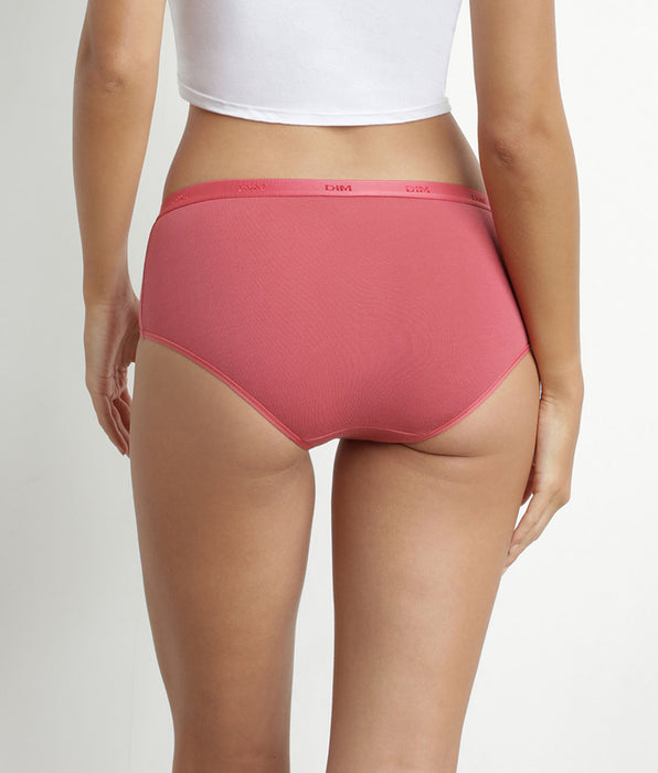 DIM Pack of 5 women's stretch cotton boxers Blue Beige Pink Les Pockets Ecodim