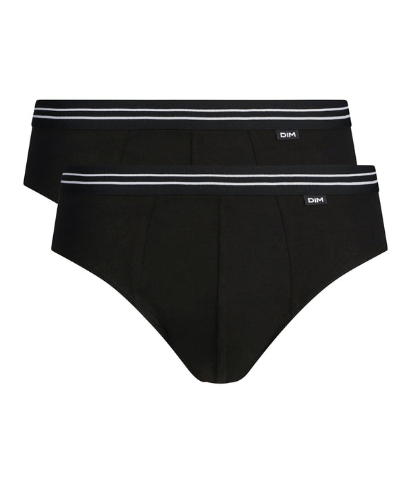 DIM Pack of 2 men's stretch cotton briefs Black EcoDim