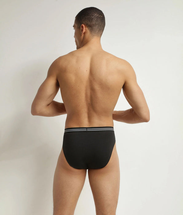 DIM Pack of 4 briefs cotton stretch men's Black EcoDim
