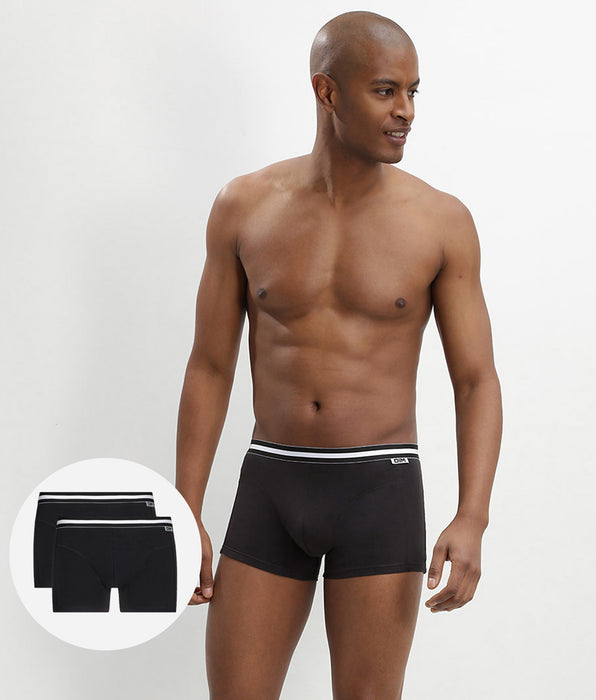 DIM Pack of 2 Black EcoDIM Cotton Stretch Boxer Briefs