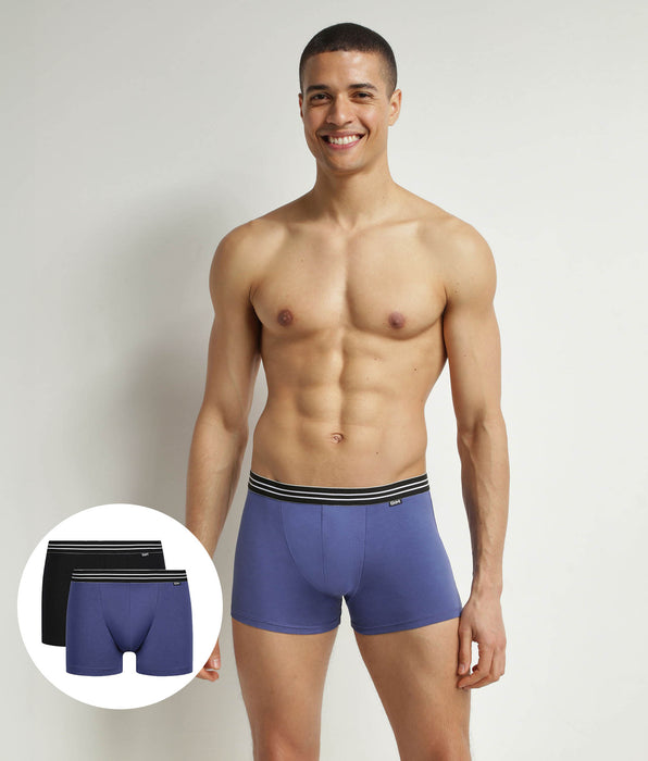 DIM Pack of 2 cotton stretch boxers Blue Turquin EcoDim