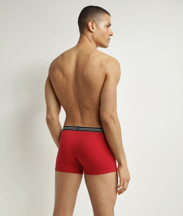 DIM Pack of 2 boxers cotton stretch men's Carmine Red Black EcoDim