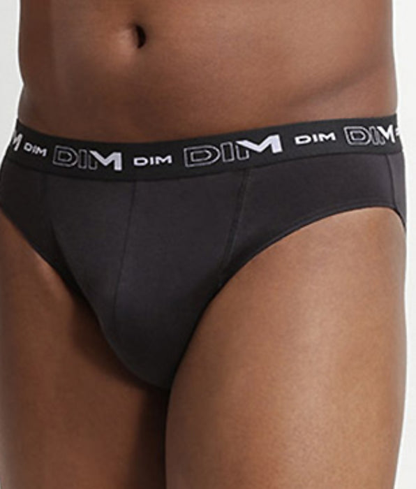 DIM Pack of 3 pairs of black stretch cotton briefs for men