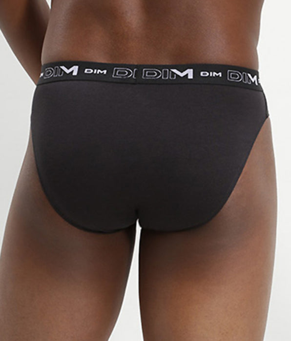 DIM Pack of 3 pairs of black stretch cotton briefs for men