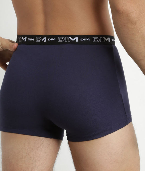 DIM Pack of 2 Men's Boxers Red Blue Contrast Waistband Dim Cotton Stretch