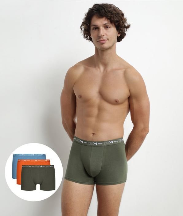 DIM Orange Green Dim Cotton Stretch Boxer Pack of 3 for Men