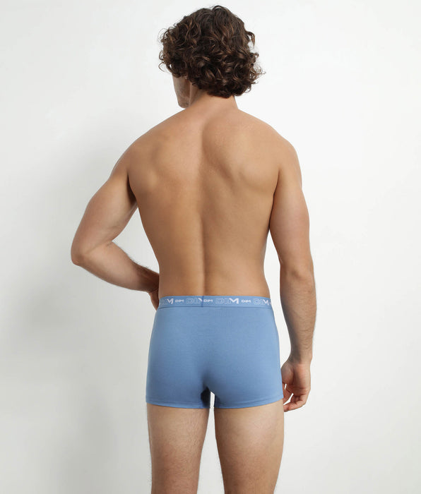 DIM Pack of 3 men's boxer shorts Blue Riviera Denim Black Dim Cotton Stretch