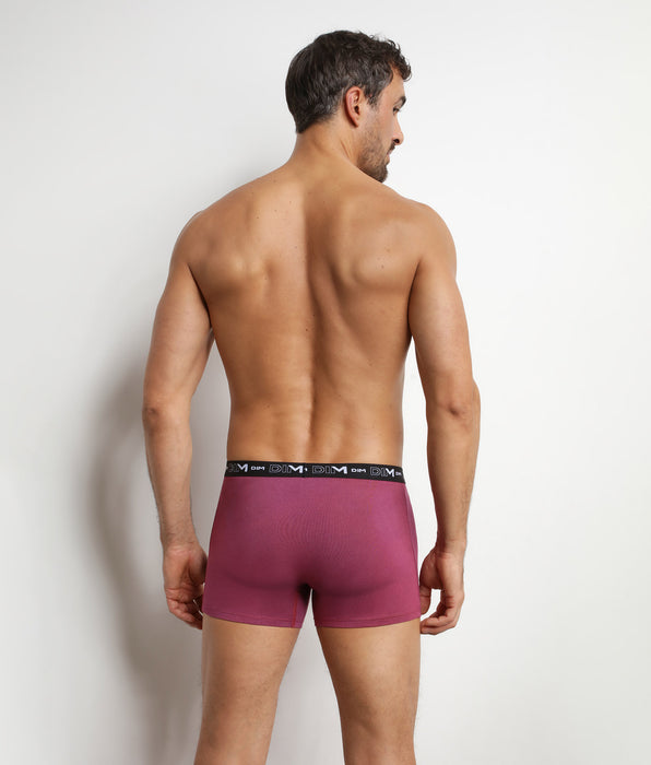 DIM Pack of 3 Mauve Eclipse Dim Stretch Cotton men's boxer shorts