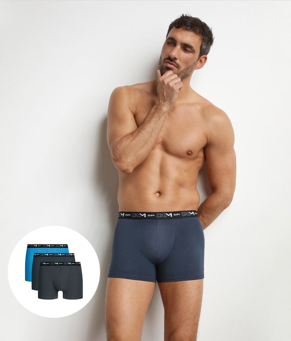 DIM Pack of 3 Dim Coton Stretch Atlantic men's boxer shorts