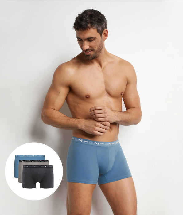 DIM Pack of 3 Dim Coton Stretch City Chiné men's boxer shorts