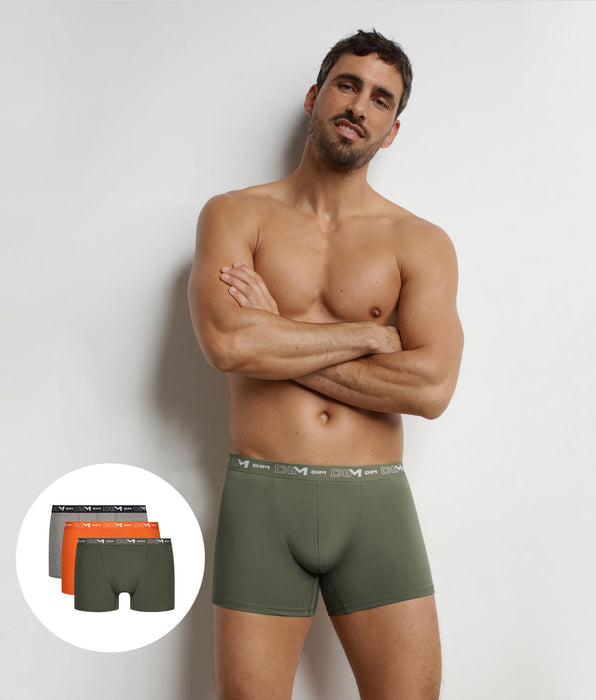DIM Pack of 3 Jungle Pop men's boxer shorts in Dim Stretch Cotton