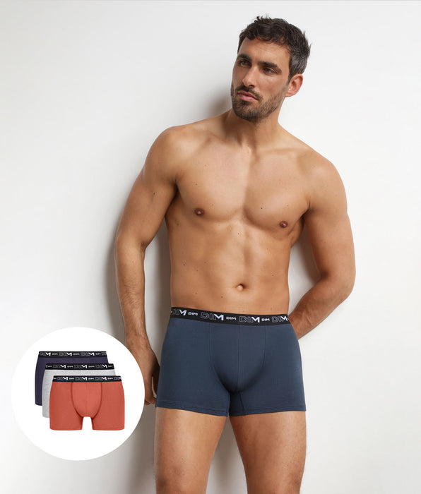 DIM Pack of 3 Dim Cotton Stretch Hexagone men's boxer shorts