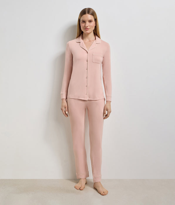 DIM Straight-leg Soft Blush pink stretch viscose trousers