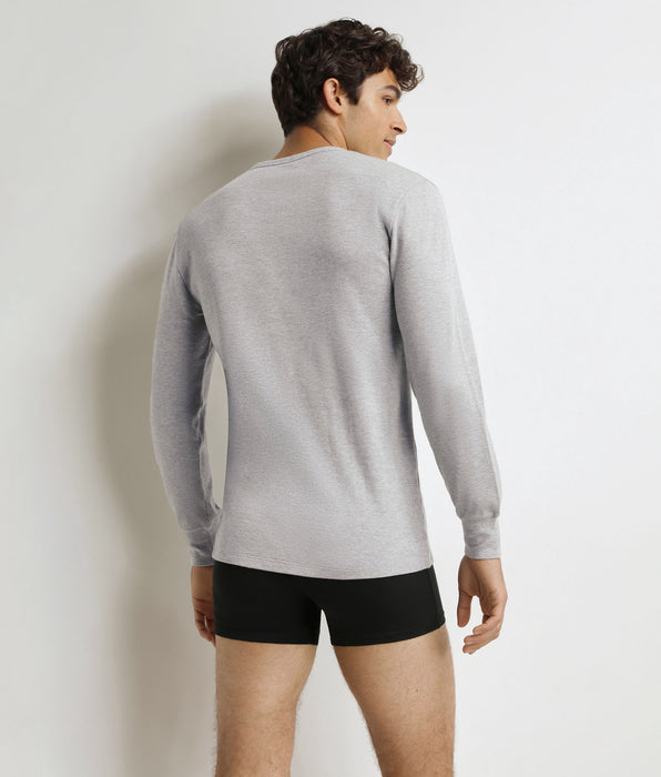 DIM Men's Dim Thermal t-shirt in mottled grey cotton