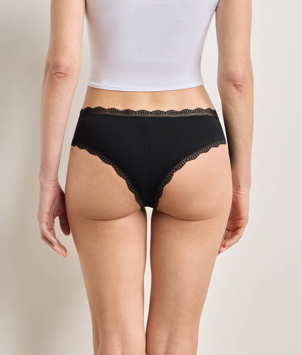 DIM Pack of 2 black Daily Coton Dentelle briefs