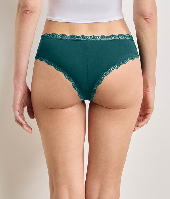 DIM Pack of 2 emerald pink Daily Coton Dentelle briefs