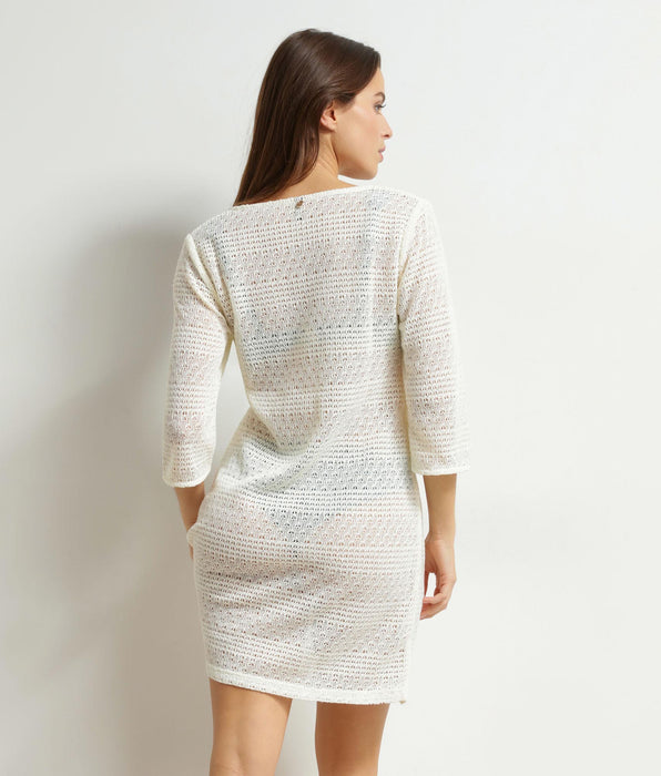 DIM Women's beach dress in ecru mesh by Dim