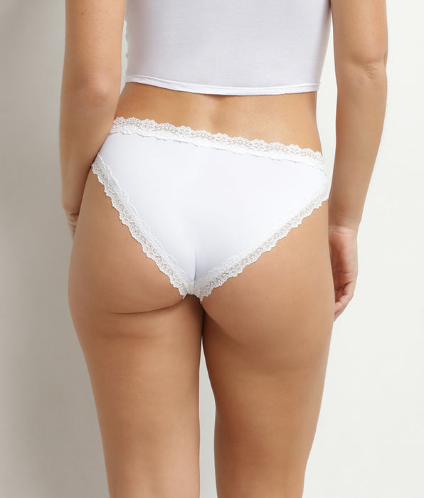 DIM Dim White Microfibre and Lace Invisible Women's Briefs