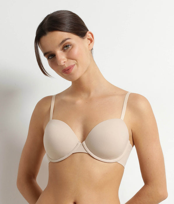 DIM Nude Dim Invisible microfibre padded underwired bra