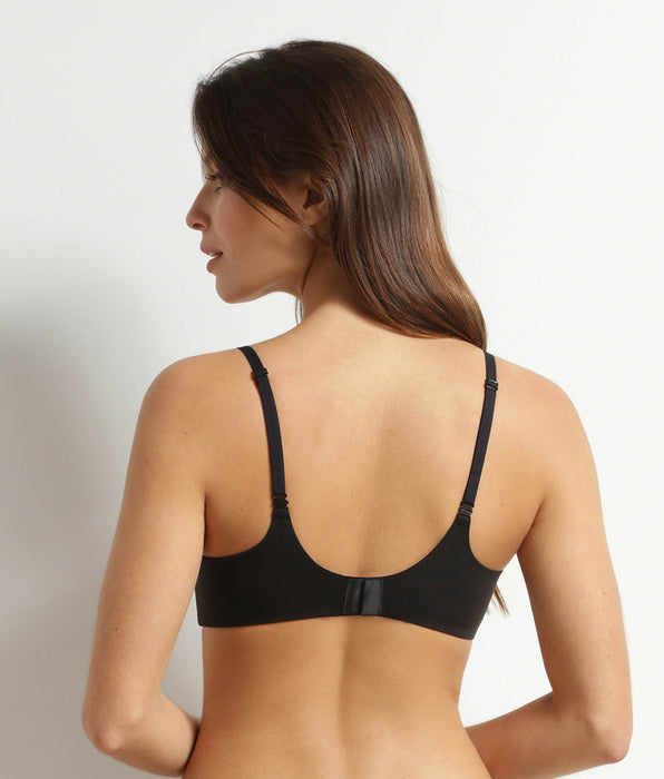 DIM Padded, non-underwired microfibre bra Black Dim Invisible