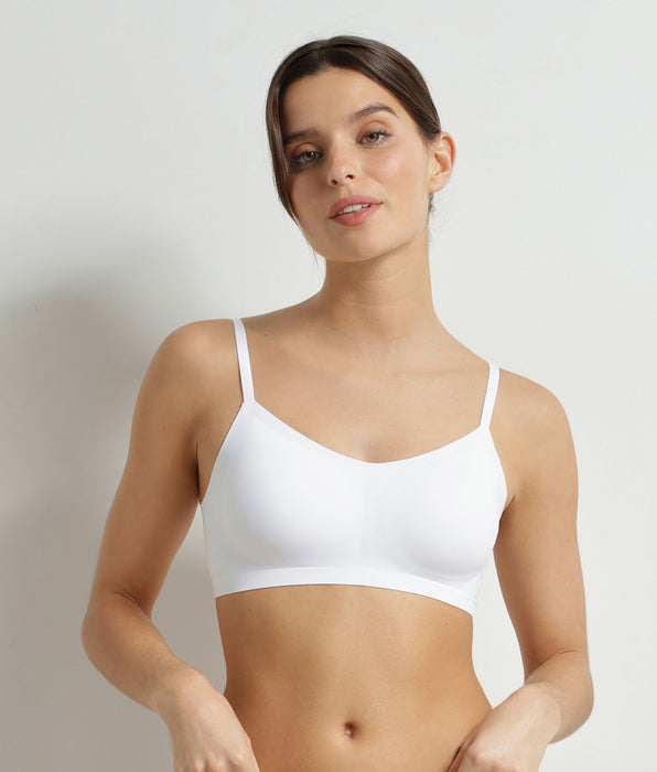DIM Dim Invisible white microfibre bralette bra