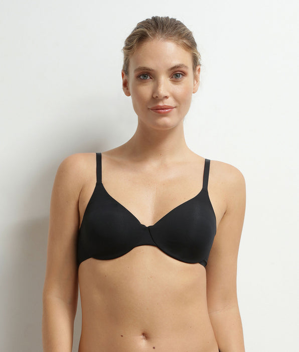 DIM Black Dim Invisible microfibre underwired bra