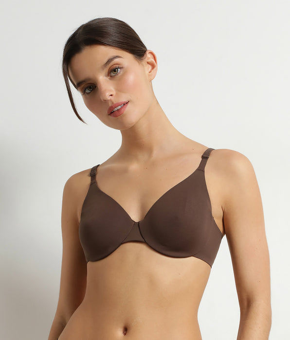 DIM Dim Invisible Brown microfibre underwired bra