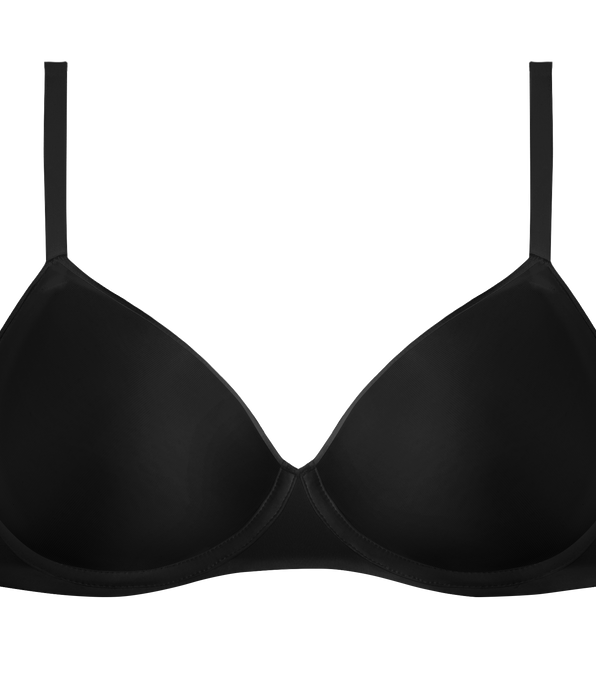 DIM Dim Invisible Black microfibre triangle bra without underwire